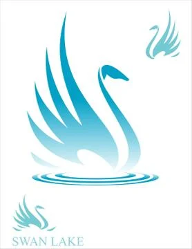 Swan in turqoise Stock Illustration