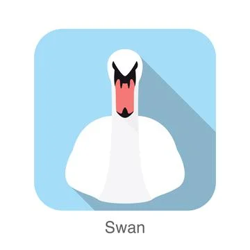 Swan vector icon, front face flat icon, vector illustration Stock Illustration