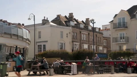 Swanage, pier cafe, 스톡 동영상 137819164