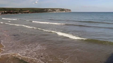 Swanage, sea, cliffs 스톡 동영상 137825337