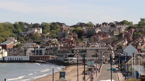 Swanage, town nice final view 스톡 동영상 137928299
