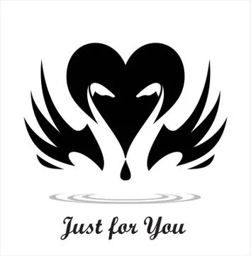 Swans in black and white Stock Illustration