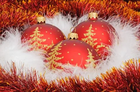 Swan's down and decorations Stock Photos