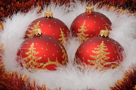 Swan's down and decorations Stock Photos