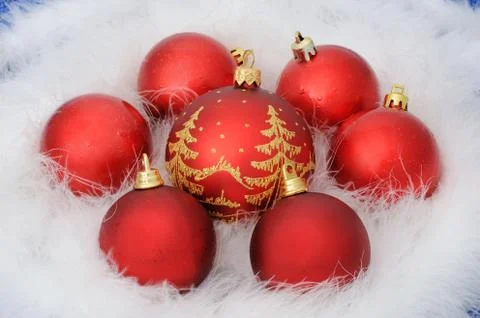 Swan's down and decorations Stock Photos