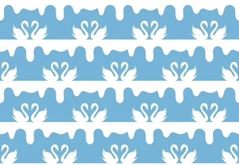 Swans in love seamless pattern, vector texture for fabric, wallpaper, 库存插图