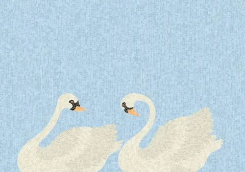 Swans mosaic Ilustração Stock