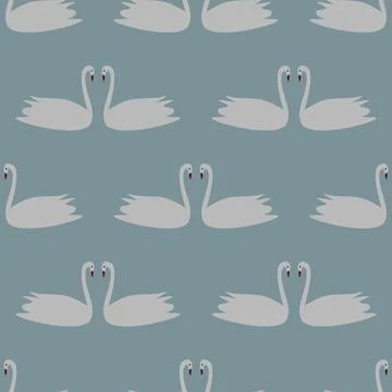Swans pair pattern Stock Illustration