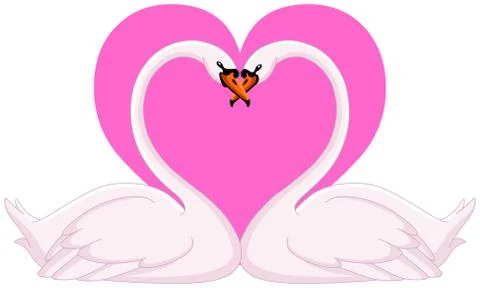 Swans valentine Illustrazione stock