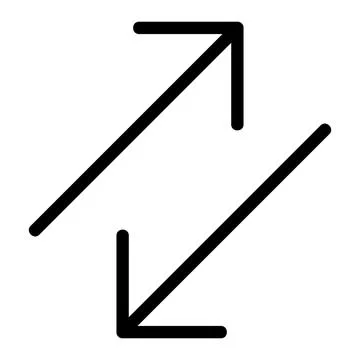 Swap arrow, Diagonal Left Right Arrow Vector Icon, Lineal style icon Ilustração Stock