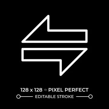 Swap arrow white linear icon for dark theme Stock Illustration