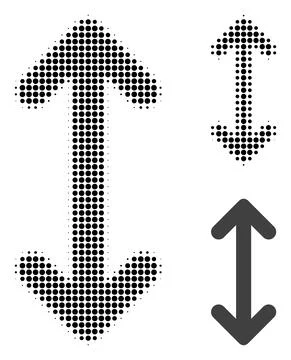 Swap Arrows Vertically Halftone Dotted Icon Stock Illustration