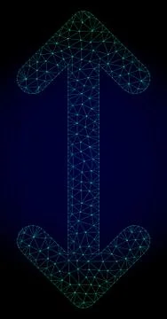 Swap Arrows Vertically Polygonal Frame Vector Mesh Illustration Stock Illustration