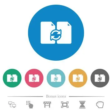 Swap documents solid flat round icons Illustrazione stock
