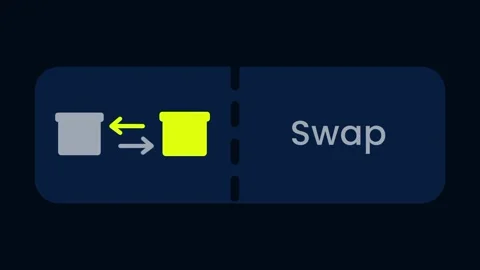 Swap Feature Button with Box Icons and Arrows on Navy Background Stock Footage 334471394