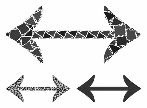 Swap horizontally Composition Icon of Trembly Pieces 스톡 일러스트
