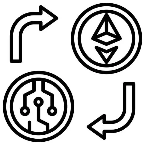 Swap icon, Crypto related vector illustration Stock Illustration