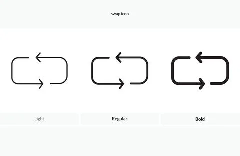 Swap icon. Light Regular And Bold style design isolated on white background Stock Illustration