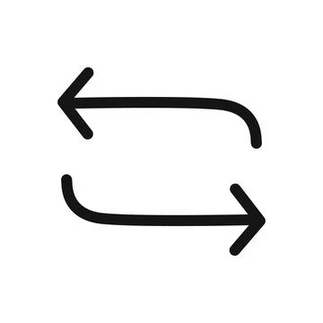 Swap Icon linear vector graphics sign Stock Illustration