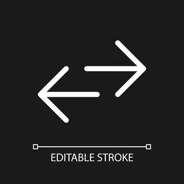 Swap languages pixel perfect white linear ui icon for dark theme Stock Illustration