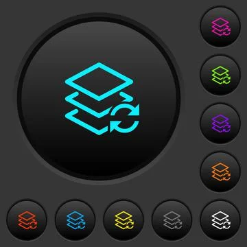 Swap layers dark push buttons with color icons Stockillustratie