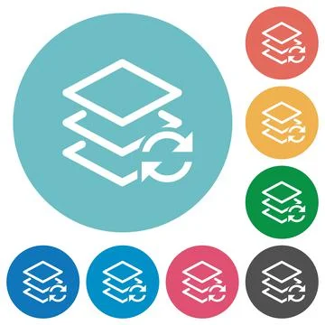 Swap layers flat round icons 库存插图