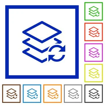 Swap layers framed flat icons イラスト素材