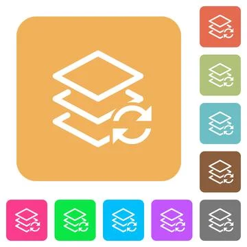 Swap layers rounded square flat icons 스톡 일러스트