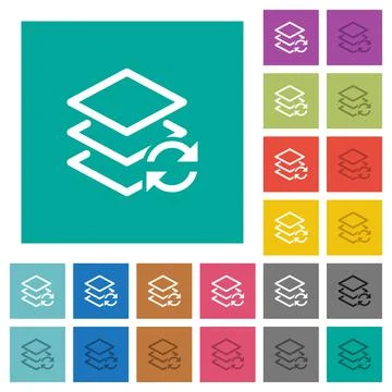 Swap layers square flat multi colored icons Stockillustratie