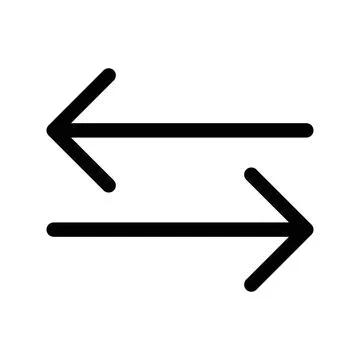 Swap linear logo mark in black and white Stock Illustration