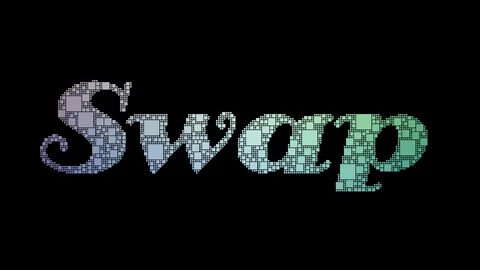 Swap Meet Pixelated Text Warping Looping Squares With Glitch Effect Stock Footage 113881386