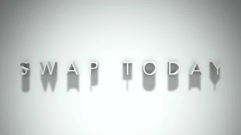 Swap today 3D title animation with shadows on a white background Stock Footage 297512121