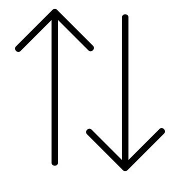 Swap vertical, up and down Vector Icon, Lineal style icon Stock Illustration