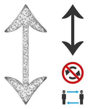 Swap Vertically Polygonal Web Vector Mesh Illustration Stock Illustration