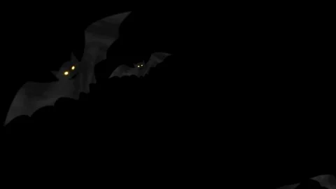 Swarm of Bats Flying spooky effect Halloween Bat Swarm Alpha Overlay. 3D dense s Stock Footage 341913439