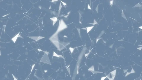 A swarm of particles. Depth of field. White glowing particles on a blue Stock Footage 96906885