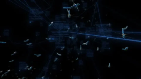 The swarming intelligence of dragonflies performs computations on a black Stock Footage 246316635