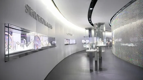 Swarovski booth at Baselworld. Stock Footage 79690742