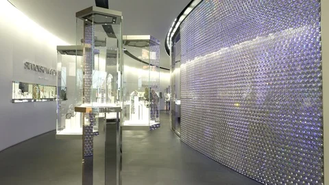 Swarovski booth at Baselworld. Stock Footage 96112539