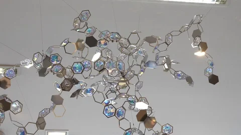 Swarovski Chandelier on a ceiling Stock Footage 76910659