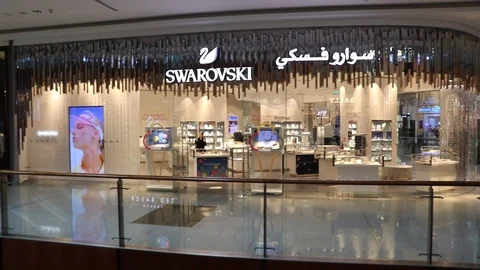 Swarowski shop inside the Dubai mall Stock Footage 118538486