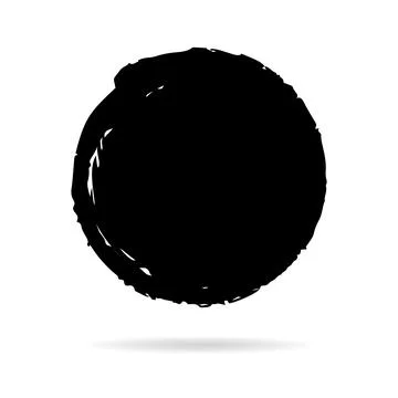 Swash circle hand painted with black ink brush Stock Illustration