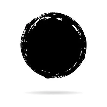 Swash circle hand painted with black ink brush Stock Illustration