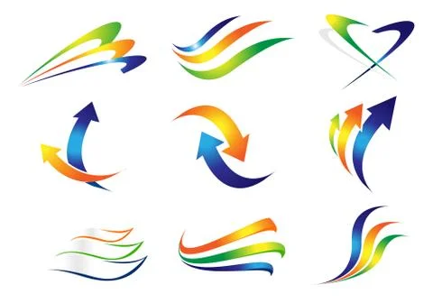 Swashes and Arrows Design Elements Illustrazione stock