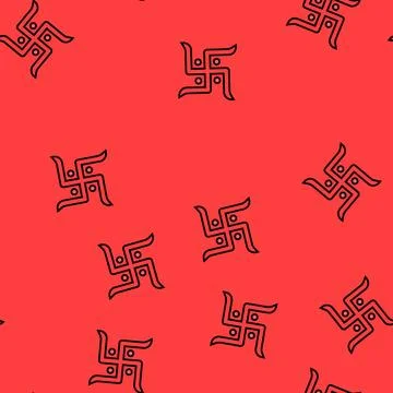Swastika hinduism vector seamless pattern Stock Illustration