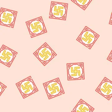 Swastika hinduism vector seamless pattern Stock Illustration