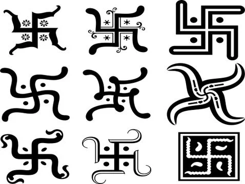 Swastika logo vector for design project Illustrazione stock