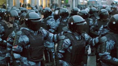 SWAT cop. Special force. Angry Police. Aggression policeman. Baton rubber hand. Stock Footage 147457826