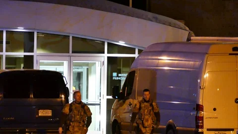 SWAT officers during hostage taking Stock Footage 105344488