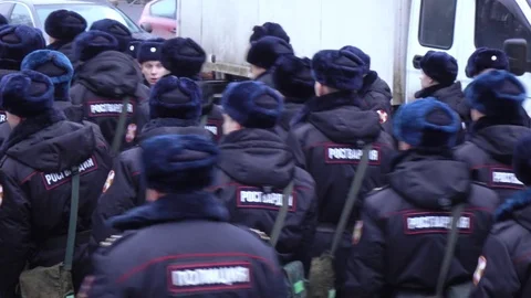 SWAT platoon to disperse the demonstrators Stock-Footage 85301335